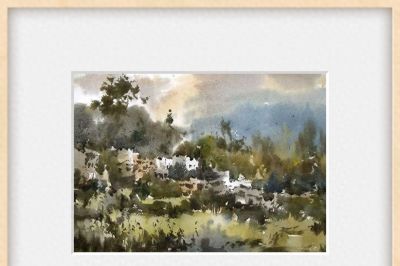 每日一画 | 山衔云气村藏绿 水晕天光树抱白——山村·风景写意水彩 - 今日头条