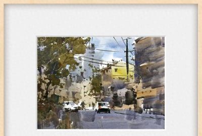 每日一画 | 树影泼青衔市韵 街光洇彩抱车声——写生祥德路·写意水彩 - 今日头条