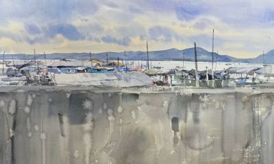 何万太·水彩艺术 | 旧雪与老树的呼吸，藏着生活最柔软的坚韧 - 图画吧TUHUABA