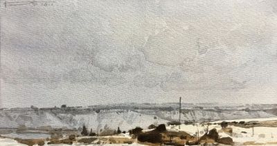 何万太·水彩艺术 | 旧雪与老树的呼吸，藏着生活最柔软的坚韧 - 图画吧TUHUABA