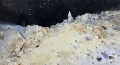 何万太·水彩艺术 | 旧雪与老树的呼吸，藏着生活最柔软的坚韧 - 图画吧TUHUABA