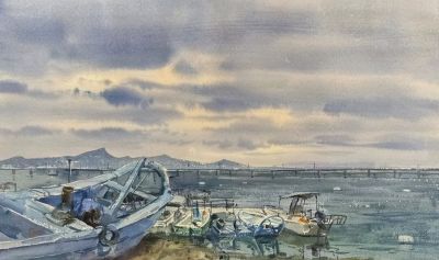 何万太·水彩艺术 | 旧雪与老树的呼吸，藏着生活最柔软的坚韧 - 图画吧TUHUABA