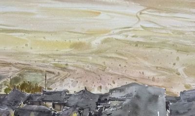 何万太·水彩艺术 | 旧雪与老树的呼吸，藏着生活最柔软的坚韧 - 图画吧TUHUABA