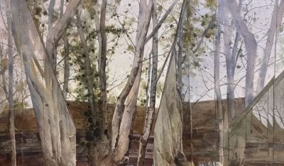 何万太·水彩艺术 | 旧雪与老树的呼吸，藏着生活最柔软的坚韧 - 图画吧TUHUABA