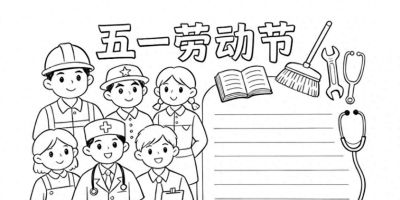 五一劳动节手抄报黑白线稿 - 今日头条