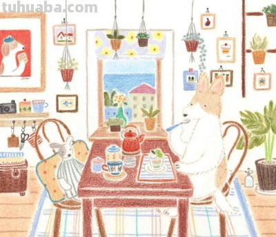 私藏宝藏插画师｜彩铅里的治愈小世界，看完心都化了 - 图画吧TUHUABA