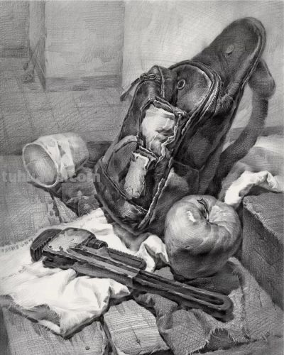 ​江振坤100素静物描作品 - 图画吧TUHUABA
