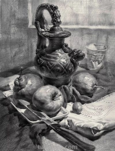 ​江振坤100素静物描作品 - 图画吧TUHUABA