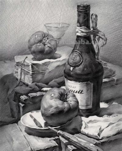 ​江振坤100素静物描作品 - 图画吧TUHUABA