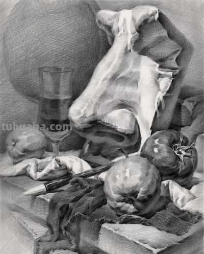 ​江振坤100素静物描作品 - 图画吧TUHUABA