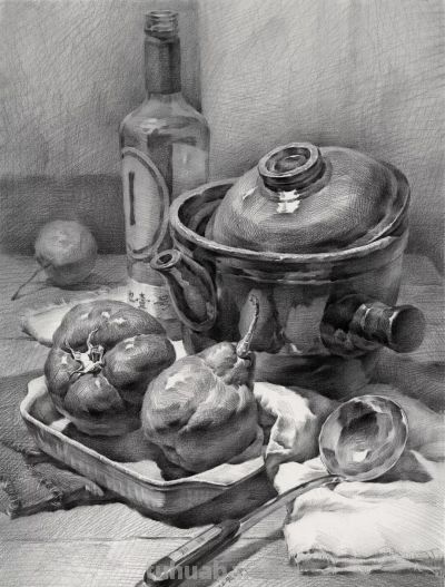 ​江振坤100素静物描作品 - 图画吧TUHUABA