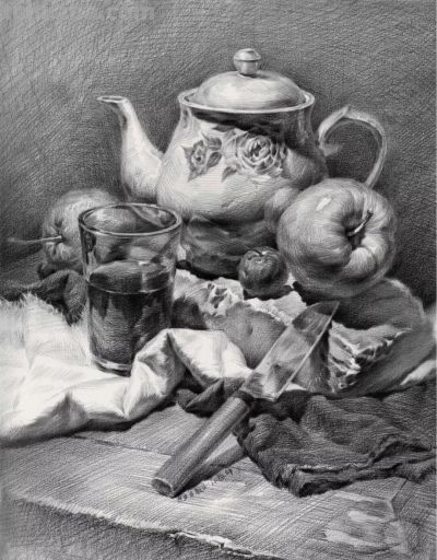 ​江振坤100素静物描作品 - 图画吧TUHUABA