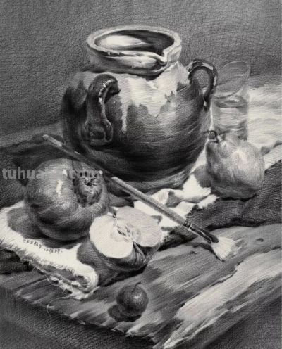 ​江振坤100素静物描作品 - 图画吧TUHUABA