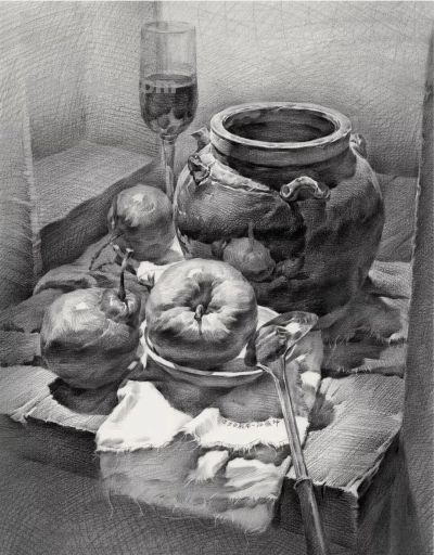 ​江振坤100素静物描作品 - 图画吧TUHUABA