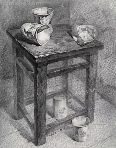 ​江振坤100素静物描作品 - 图画吧TUHUABA