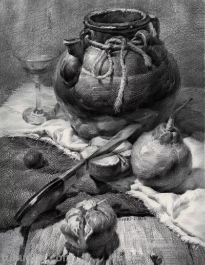 ​江振坤100素静物描作品 - 图画吧TUHUABA