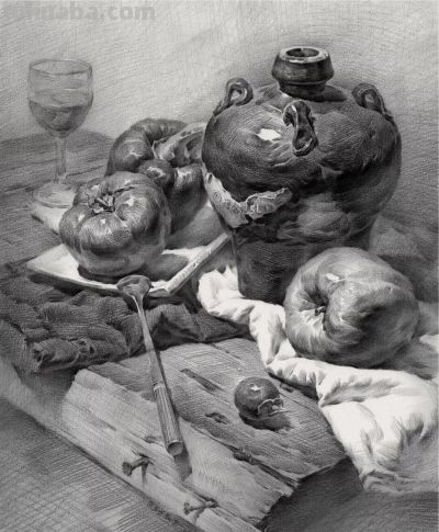 ​江振坤100素静物描作品 - 图画吧TUHUABA