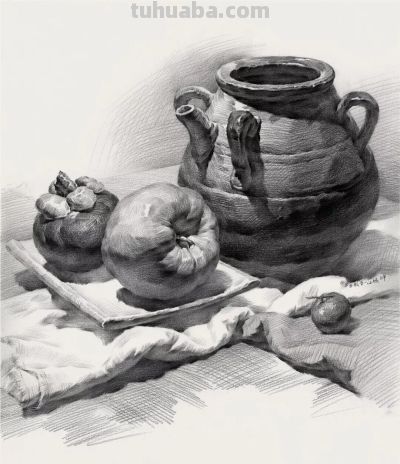 ​江振坤100素静物描作品 - 图画吧TUHUABA
