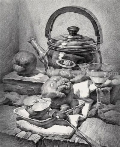 ​江振坤100素静物描作品 - 图画吧TUHUABA