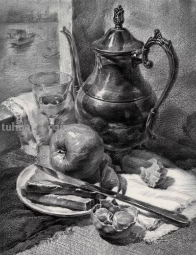 ​江振坤100素静物描作品 - 图画吧TUHUABA