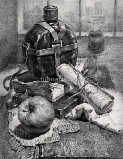 ​江振坤100素静物描作品 - 图画吧TUHUABA