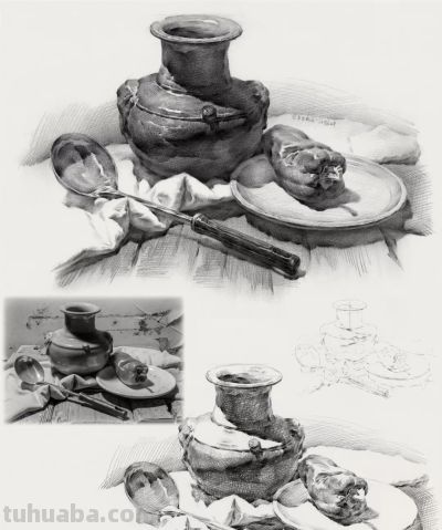 ​江振坤100素静物描作品 - 图画吧TUHUABA