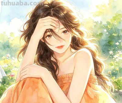 元气春日限定少女水彩头像 - 图画吧TUHUABA