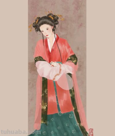 古风水彩：插画师用画笔还原仕女们的雅致日常与惊鸿瞬间 - 图画吧TUHUABA