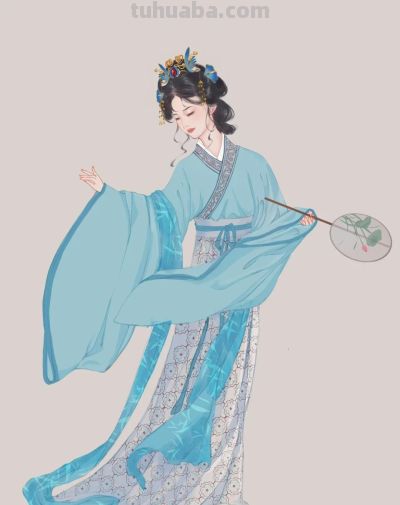古风水彩：插画师用画笔还原仕女们的雅致日常与惊鸿瞬间 - 图画吧TUHUABA