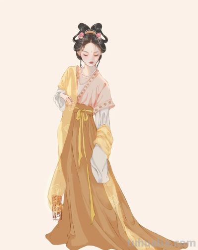 古风水彩：插画师用画笔还原仕女们的雅致日常与惊鸿瞬间 - 图画吧TUHUABA