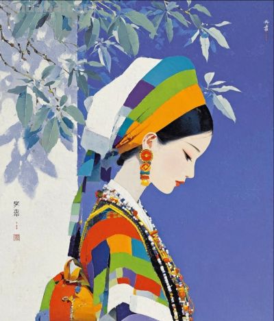 水彩勾勒美人颜 民族韵致意绵长丨涛声依旧水彩人物插画头像分享 - 今日头条