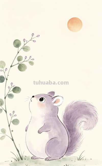 治愈系水彩小动物🌷极简留白太温柔 - 图画吧TUHUABA