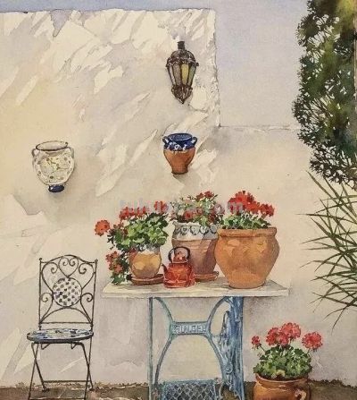 德国画家埃尔克·梅姆勒的水彩 - 图画吧TUHUABA