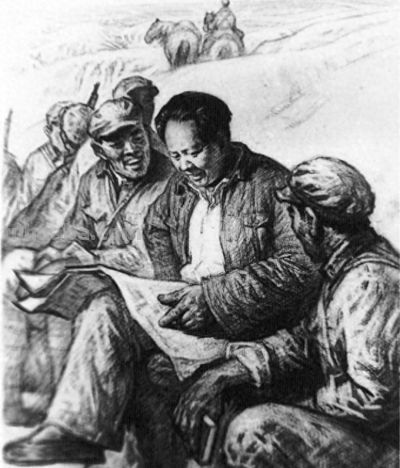欣闻丨刘文西画作《曙光就在前面》艺术解析（毛主席素描画A10） - 今日头条