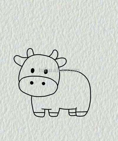 简笔画每日更新之可爱牛牛 - 图画吧TUHUABA