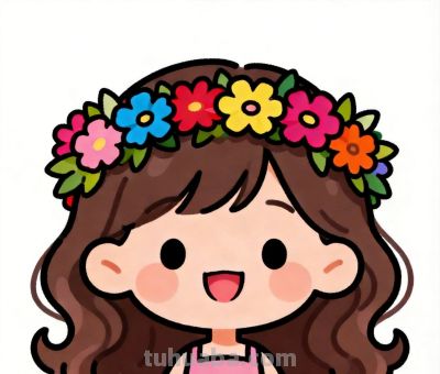 可爱头像｜简笔画少女 - 图画吧TUHUABA