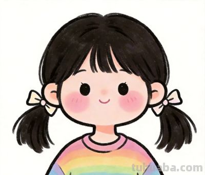 可爱头像｜简笔画少女 - 图画吧TUHUABA