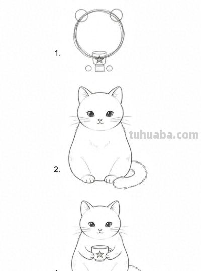 原来画猫咪，这么简单，带有过程，临摹学画 - 今日头条
