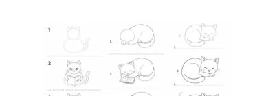 原来画猫咪，这么简单，带有过程，临摹学画 - 图画吧TUHUABA