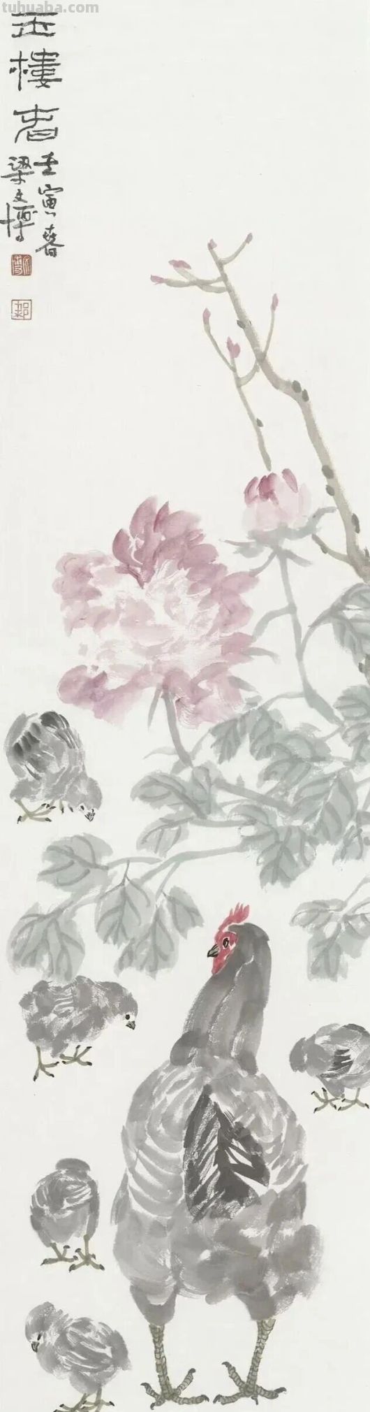 人物画名家梁文博笔下的花鸟家禽 - 图画吧TUHUABA