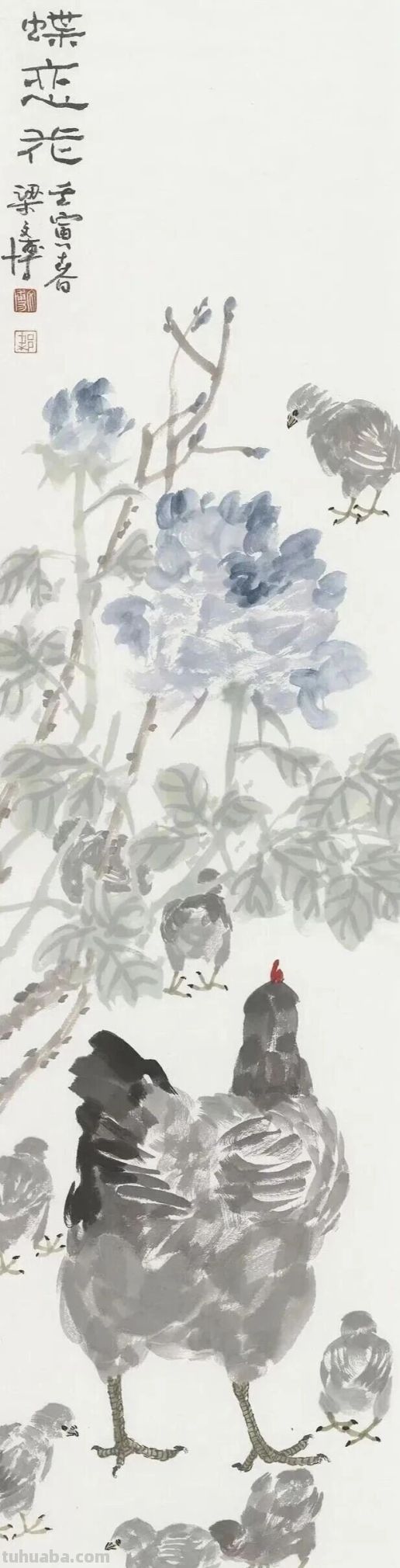 人物画名家梁文博笔下的花鸟家禽 - 图画吧TUHUABA