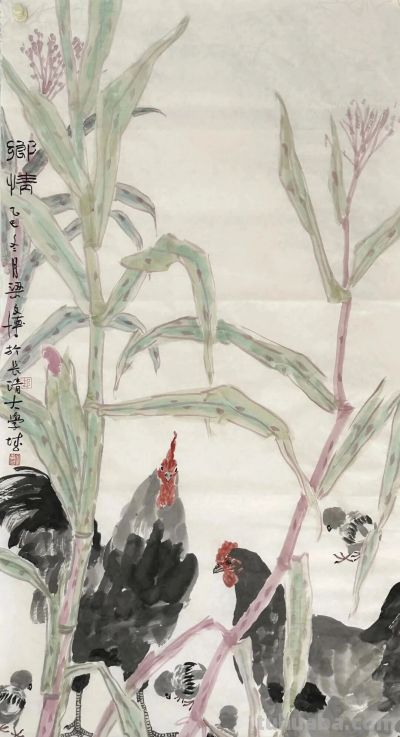 人物画名家梁文博笔下的花鸟家禽 - 图画吧TUHUABA