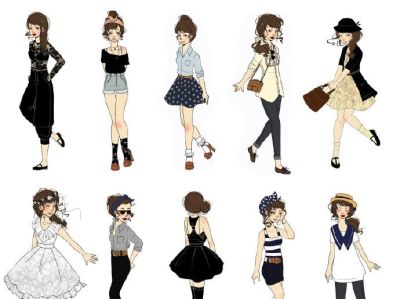 #绘画学习# 绘制妹子的时候不知道画什么衣服？看这一组就够 - 图画吧TUHUABA