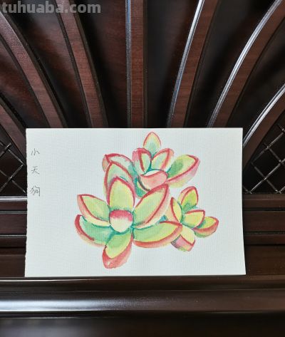 04 水彩小天狗（果花甘08） - 图画吧TUHUABA