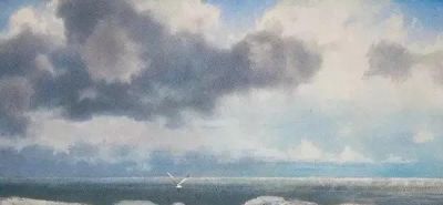 圣彼得堡国立艺术学院的副教授笔下水彩风景白云大海 - 图画吧TUHUABA