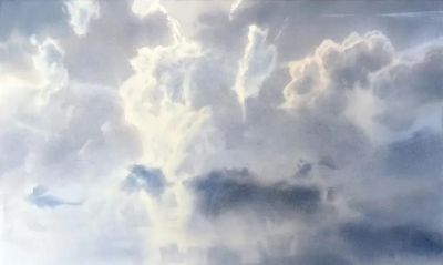 圣彼得堡国立艺术学院的副教授笔下水彩风景白云大海 - 图画吧TUHUABA