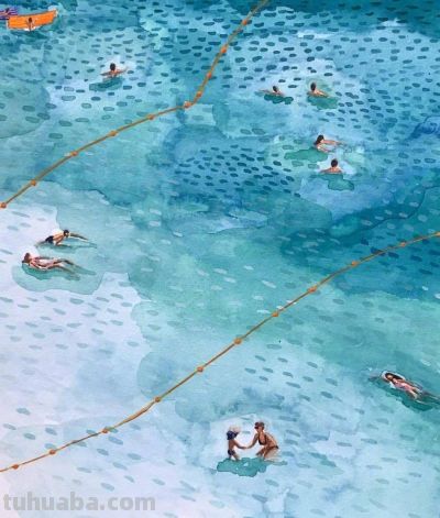 纽约画家“穿越术”：水彩不只能写意，还能复刻你记忆里海风温度 - 图画吧TUHUABA