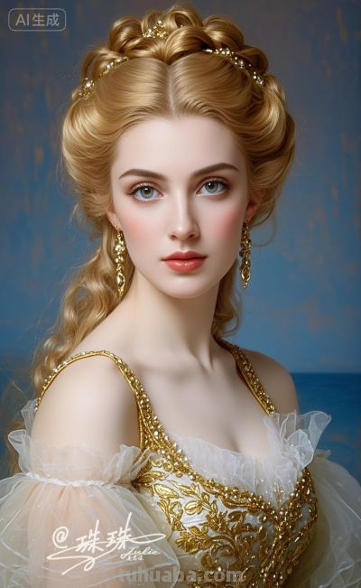 油画里的宫廷少女，温柔又美丽，藏着旧世纪的绝代风华 - 图画吧TUHUABA