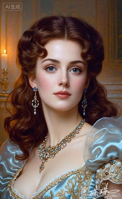 油画里的宫廷少女，温柔又美丽，藏着旧世纪的绝代风华 - 图画吧TUHUABA