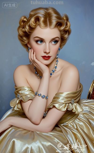 油画里的宫廷少女，温柔又美丽，藏着旧世纪的绝代风华 - 图画吧TUHUABA